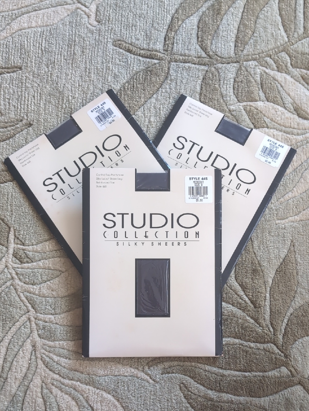 3 NEW Studio Collection Silky Sheers Hosiery - Midnight - Size B